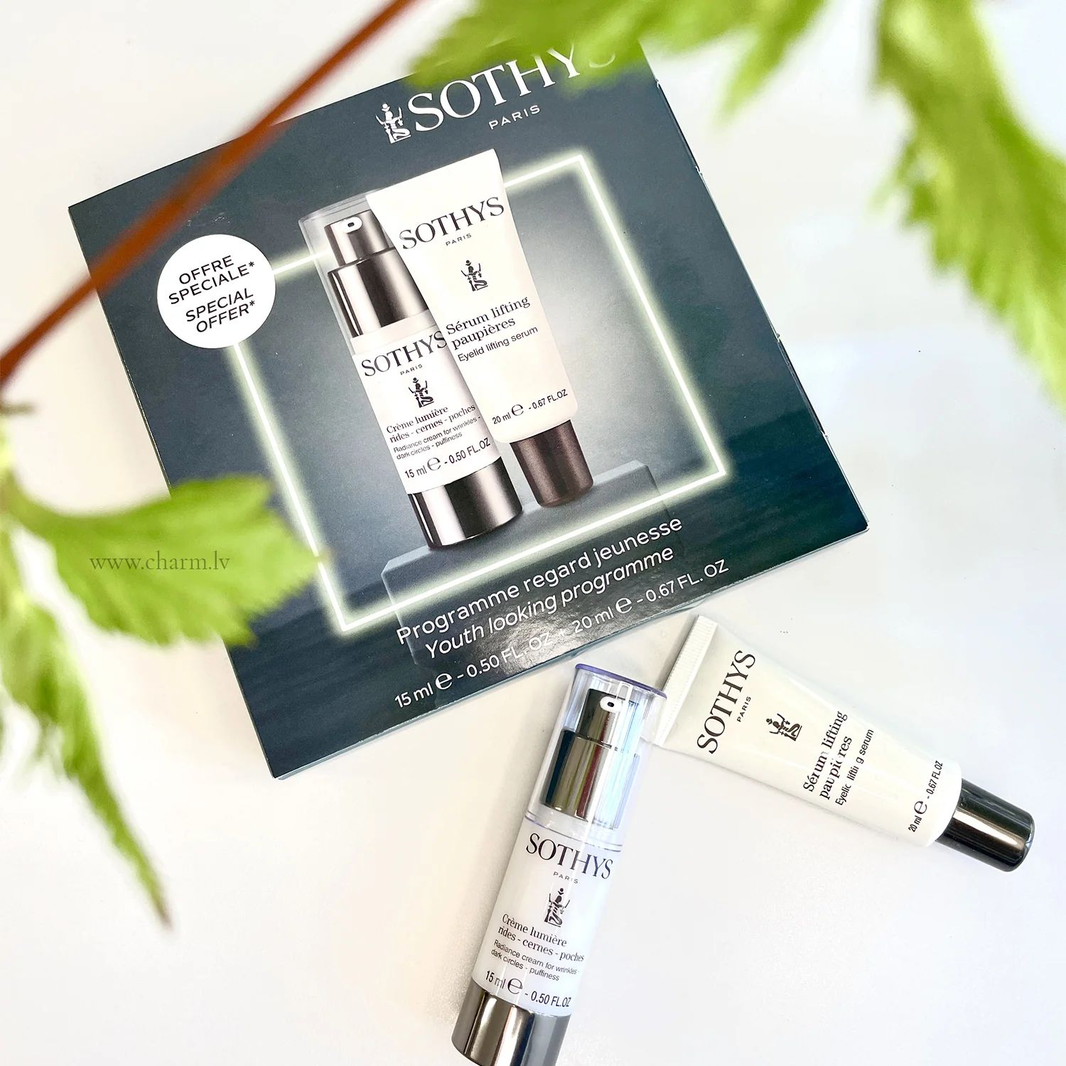 NEW Sothys Cofanetto Contorno Occhi Rughe Borse Occhiaie 15 ml (creme lumiere 15 ml) + Siero Liftante Palpebre 20 ml